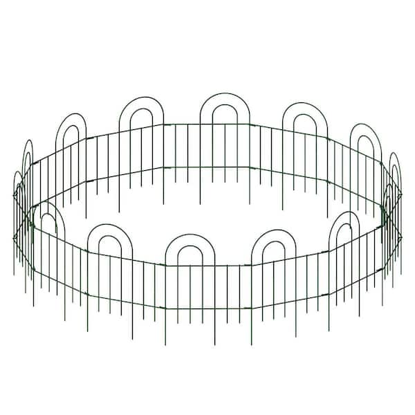 24 in. Outdoor DIY Modular Galvanized Rust-Proof Wire Garden Fence Panel Trellis, Green (14-Pack)