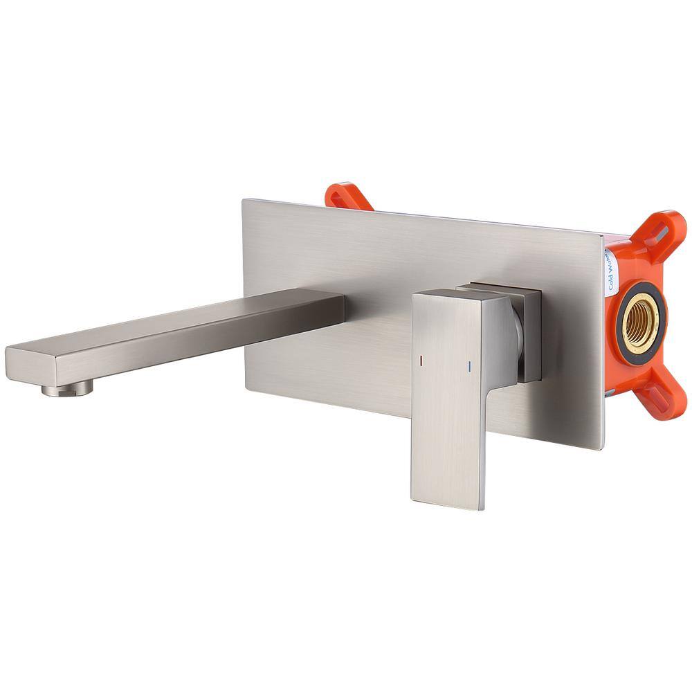 Wall Mount Faucet for Bathroom Sink or Bathtub Single Handle 2-Holes Valve Included in Brushed Nickel price history on PriceWatchPro