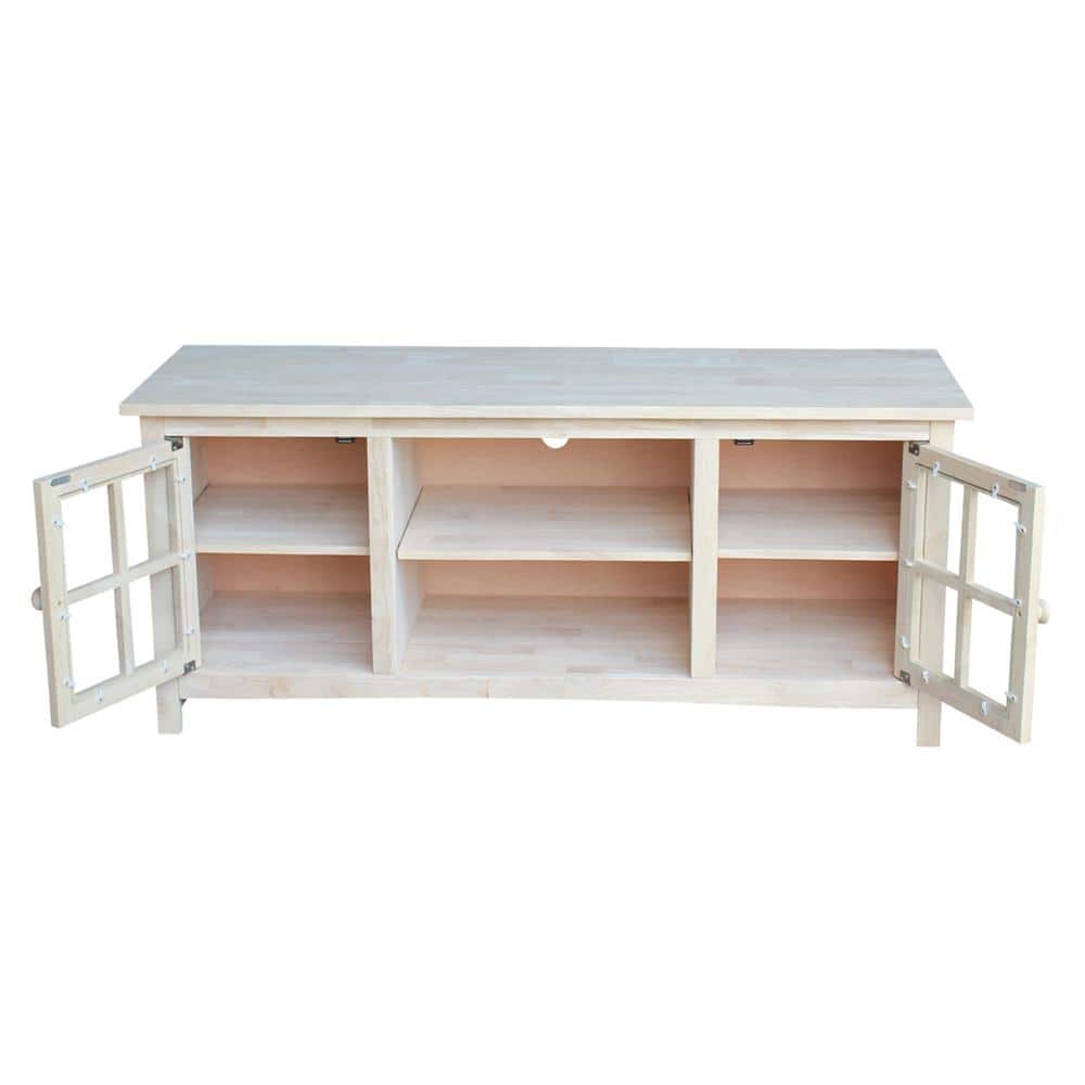 UPC 727506000159 product image for 54 in. Unfinished Wood TV Stand Fits TVs Up to 60 in. with Storage Doors | upcitemdb.com
