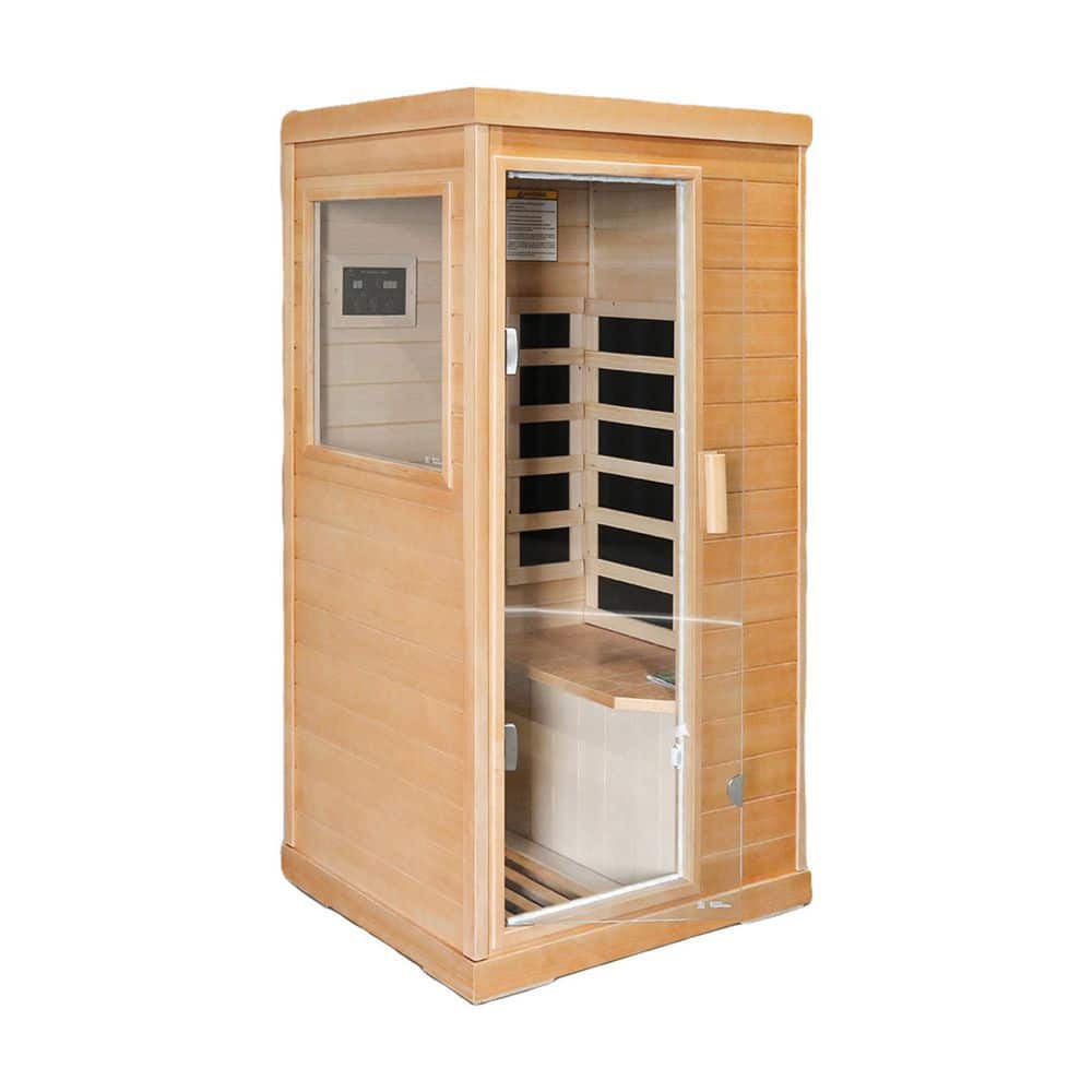 1-Person Infrared Carbon Crystal Heating Plate Sauna with Press Key Control