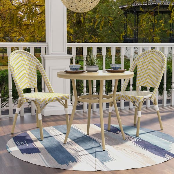 yellow outdoor dining set