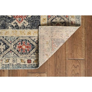 Puissant Zero Marle Ivory and Blue 2 ft. x 3 ft. Area Rug
