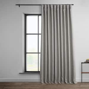 Clay Beige Faux Linen Extra Wide Room Darkening Curtain - 100 in. W X 108 in. L (1 Panel)