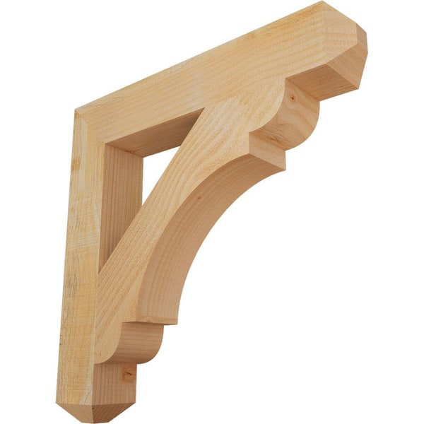 Ekena Millwork 4 in. x 24 in. x 24 in. Douglas Fir Olympic Craftsman Rough Sawn Bracket
