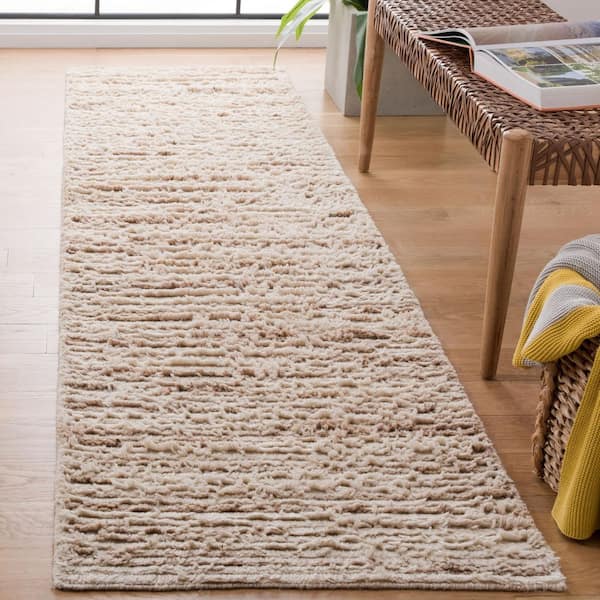 Casablanca 2 ft. x 5 ft. Beige/Ivory Marle Striped Runner Rug
