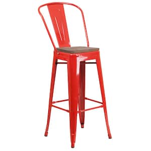30.5 in. Red Bar Stool