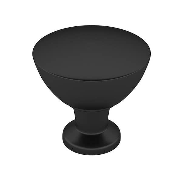 Acadia Collection 1-5/16 in. (34 mm) Modern Matte Black Round Cabinet Knob