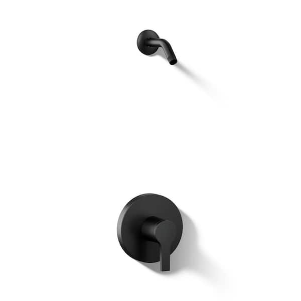 Elate 1-Handle Wall Mount Shower Trim Kit In Matte Black (Valve Not Included)