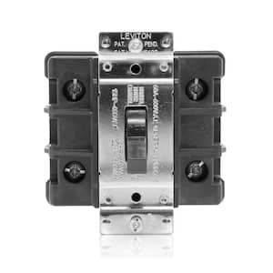 60 Amp 600 Volt Industrial Grade Double Pole Single Phase AC Manual Motor Controller Toggle Switch - Black