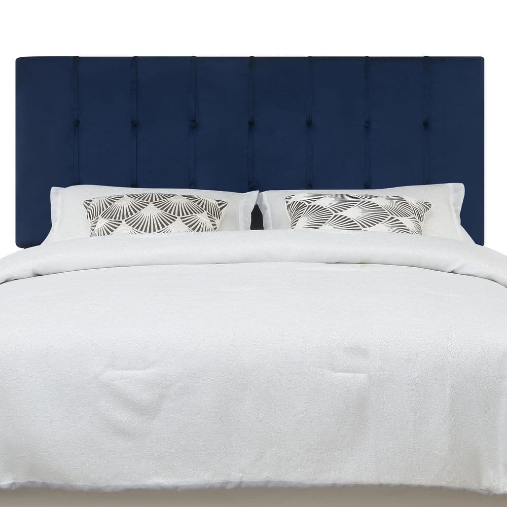 Regina Navy Blue Velvet Upholstered Full/Queen Headboard