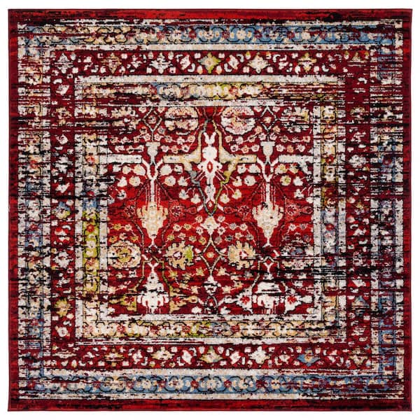 SAFAVIEH Amsterdam Red 7 ft. x 7 ft. Border Square Area Rug