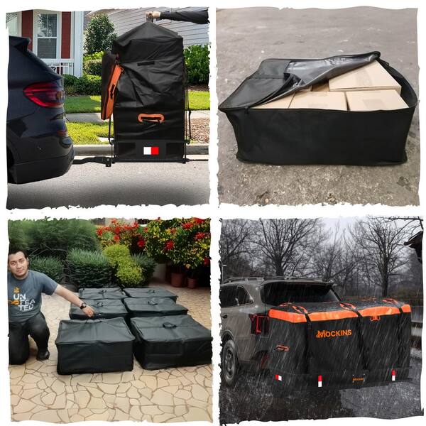 Mockins 30 cu ft. Orange Waterproof Cargo Carrier Bag (60 in. x 24 in. x 36 in.) with 6-Pack Cubes (29 in. x 23 in. x 12 in.)