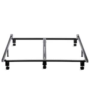 Steel Wedge Lock Metal King Bed Frame with Rug Rollers