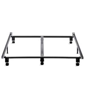 Steel Wedge Lock Metal Queen Bed Frame with Rug Rollers