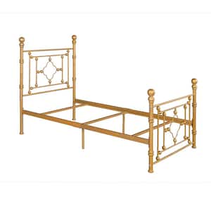 Rayjon Gold Twin Size Metal Bed