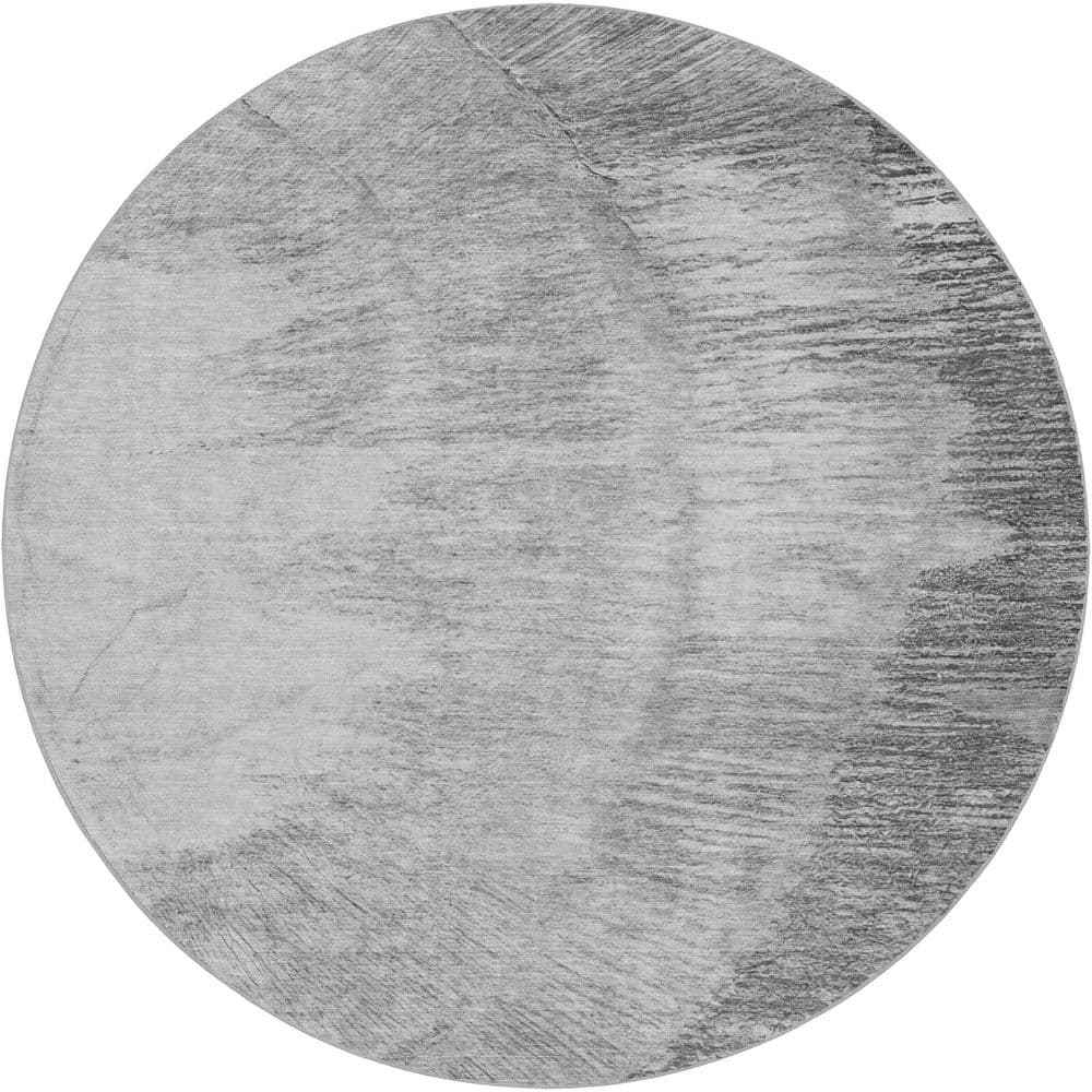 Dream Shag Premium Machine Washable Abstract ADS650 Gray 8 ft. x 8 ft. Round Rug price history on PriceWatchPro