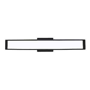 Collier Heights 24 in. Oil Rubbed Bronze Curved Selectable LED Bathroom Vanity Light Bar Flush Mount with Night Light