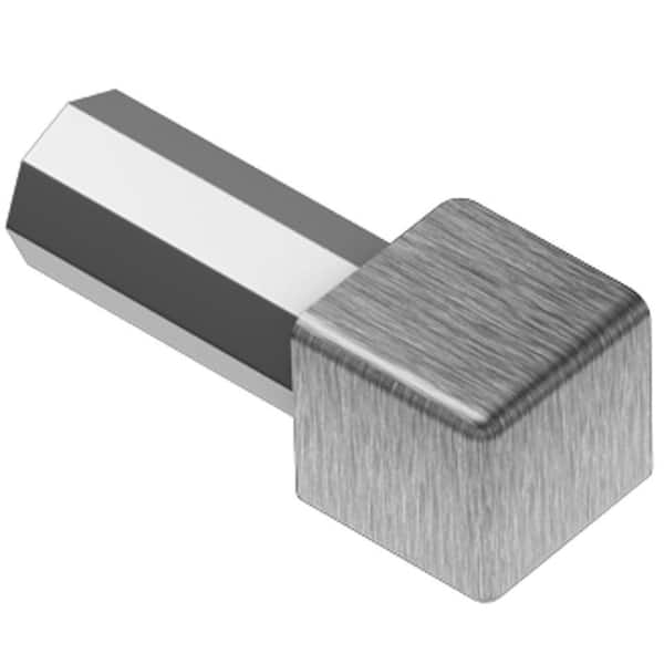 Schluter Quadec Brushed Stainless Steel 1/2 in. x 1 in. Metal Inside/Outside Corner