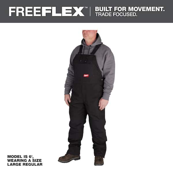 Milwaukee Men's Small Black FREEFLEX Insulated Bib Overalls