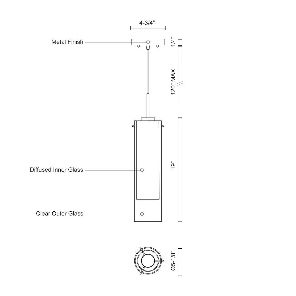 Verona Brushed Nickel Glass LED Pendant Light