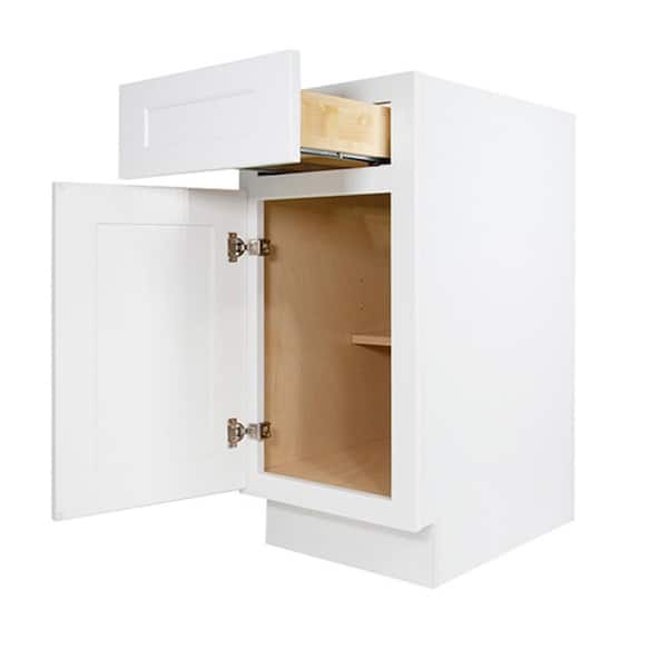 HOMEIBRO Newport Ready to Assemble White Plywood Shaker Base Kitchen Cabinet 15 in. W x 24 in. D x 34.5 in. H