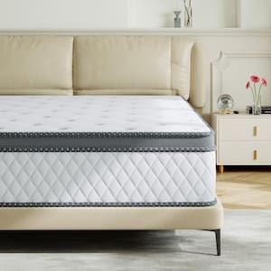 King Size Medium Comfort Level Hybrid Mattress 12 in. Breathable and Cooling Mattress