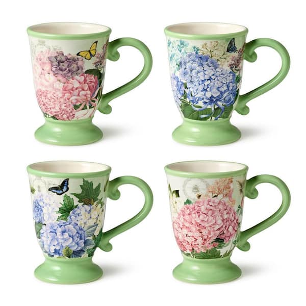 Certified International Garden Path 20 oz. Multi-Colored Ceramic Beverage Mug (Set of 4)