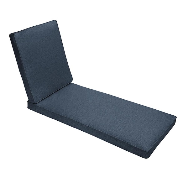 SORRA HOME 73 x 24 x 3 Outdoor Chaise Lounge Cushion in Sunbrella Revive Indigo