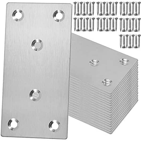 4 x 2 Inch Heavy Duty Stainless Steel Mending Bracket with Screws 40 Pack