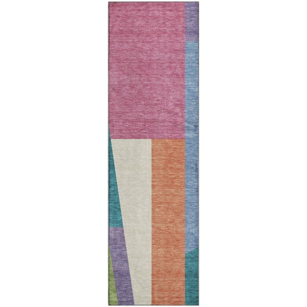 Mayfield Premium Machine Washable Abstract AMF2446 Teal 2 ft. x 7 ft. Runner Rug price history on PriceWatchPro