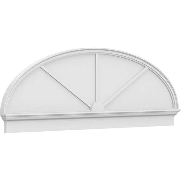 Ekena Millwork 2-3/4 in. x 82 in. x 27-3/8 in. Elliptical 3-Spoke Architectural Grade PVC Combination Pediment Moulding