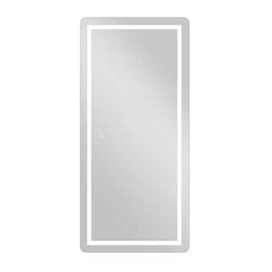 47 in. H x 22 in. W Classic Rectangle Right Angle Frameless Door Mirror wiht LED Light