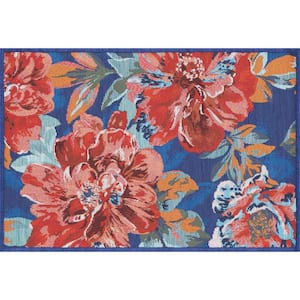 Stunning Multi-Color 2 ft. x 3 ft. Floral Indoor/Outdoor Area Rug