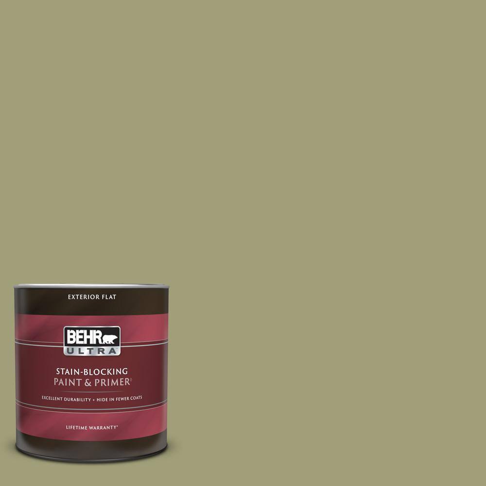 BEHR ULTRA 1 qt. MQ657 Bermuda Grass Flat Exterior Paint & Primer