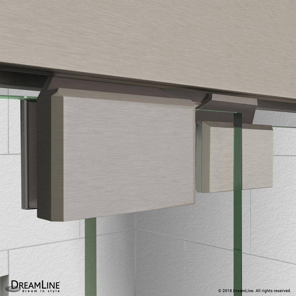 Abbey 56-60 in Frameless Sliding Shower Door in Brushed Nickel and Clear Glass