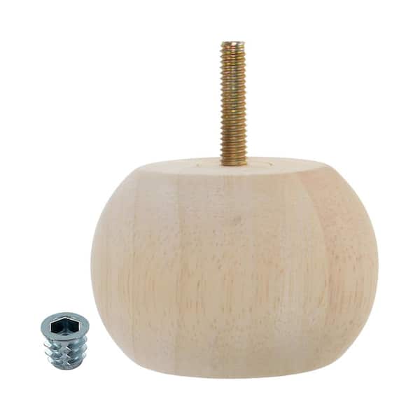 American Pro Decor 2 in. x 3 in. Unfinished Solid Hardwood Round Bun