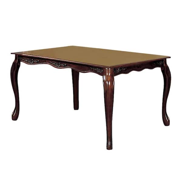 Benjara Traditional Dark Cherry Brown Round Dining Table