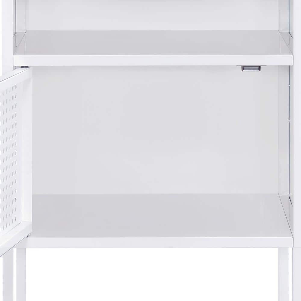 Gemma 19" White Metal Nightstand with USB Port