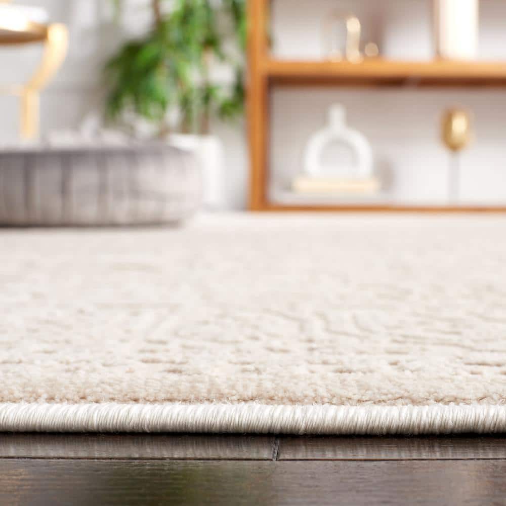 Hand-Knotted Dark Grey and Cream Floral Runner Rug