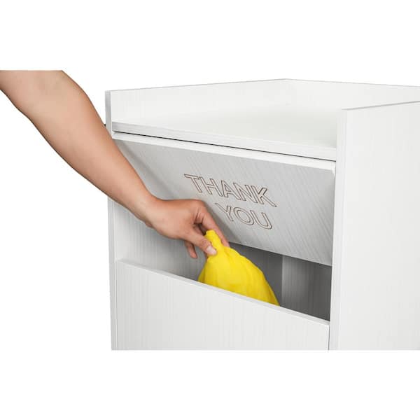 Alpine Industries 40 Gal. White Wooden Tray Top Waste Enclosure