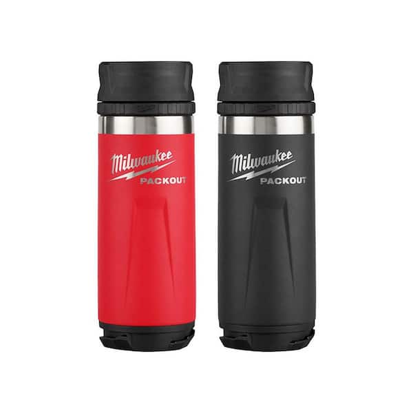 PACKOUT Red and Black 18 Oz. Insulated Bottle with Sip Lid (2-Pack)