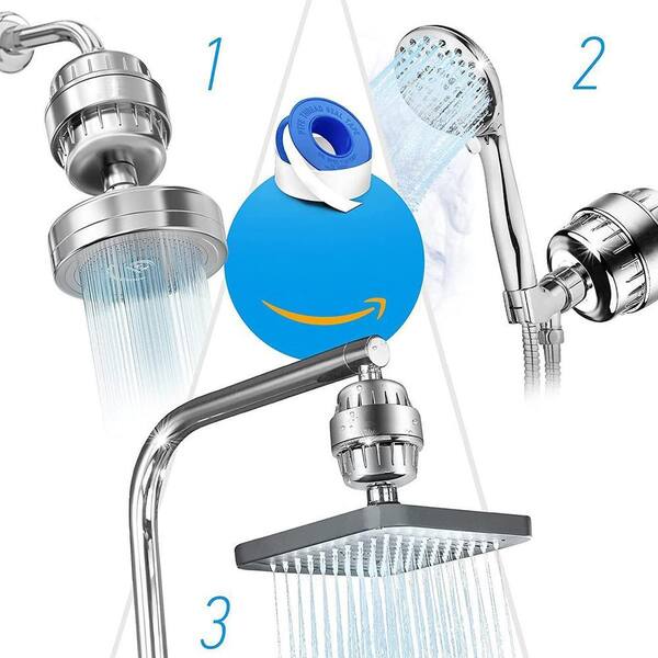 Shower Filter For Dry Skin Aecodune XL Vitamin C Shower Head Filter - Removes Chlorine, Hard Water, For Dry Skin & Hair Chlorine Filter Shower Head