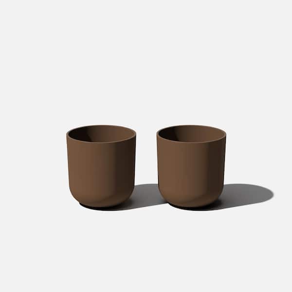 Veradek Kona 10 in. Round Espresso Plastic Planter (2-Pack)