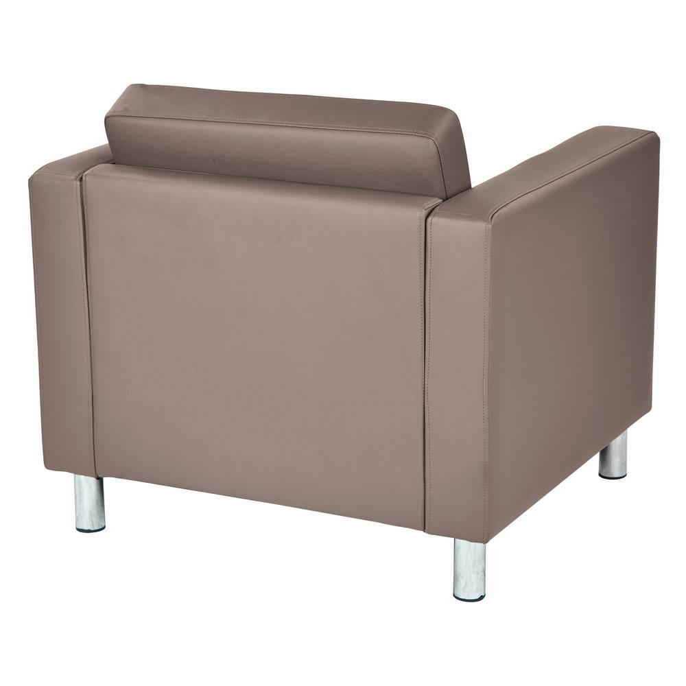 Gray Faux Leather and Metal Accent Chair