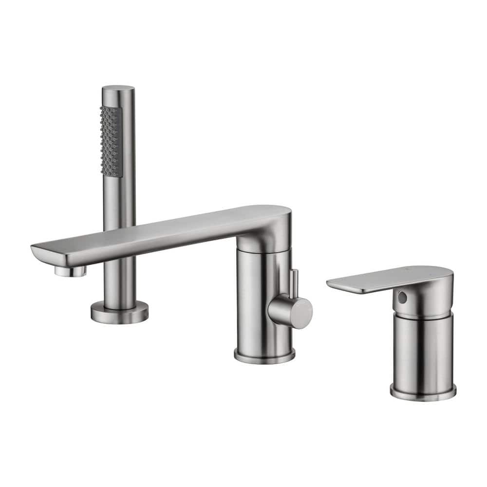 Lukvuzo Contemporary SingleHandle Tub Deck Mount Roman Tub Faucet with 360Degree Swivel in