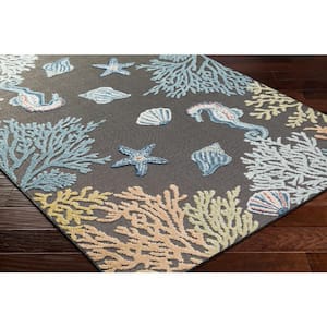 Lakeside Gray/Multi Floral and Botanical 5 ft. x 7 ft. Indoor/Outdoor Area Rug