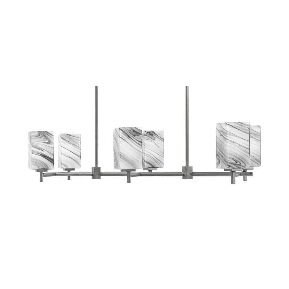 Bridgewater 6-Light Graphite Linear Chandelier, Any Room with 3.5 in. Squar