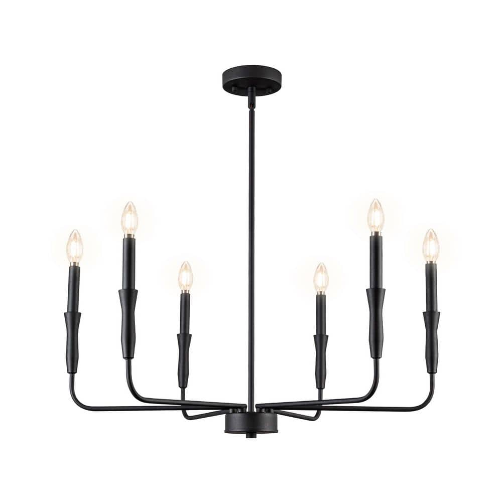 6 light Matte Black Chandelier Modern Farmhouse Chandeliers for Dining Room Bedroom with no bulbs included price history on PriceWatchPro