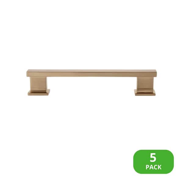 Sumner Street Home Hardware 5-Pack High Desert 4-3/4 in. (121 mm) Center-to-Center Classic Satin Brass Bar Drawer Pull