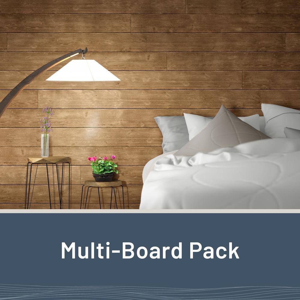 8 ft Light Brown Distressed Spruce Shiplap Boards (Set of 6)